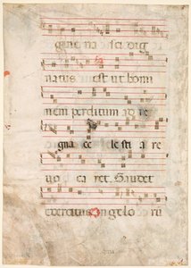 Blatt aus einem Antiphonar: Musik (verso) von Unknown artist
