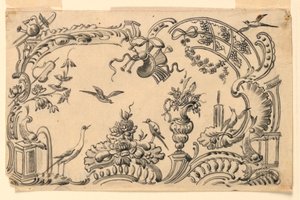 Blatt mit Motiven für Schnupftabakdosen