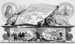 Ludwig XIV. unterzeichnet die Aufhebung des Edikts von Nantes.