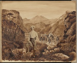[Mann in einer Berglandschaft]