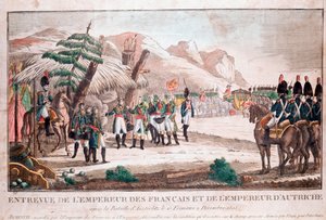 Treffen von zwei Kaisern nach der Schlacht von Austerlitz, 4. Dezember 1805 (Napoleon Bonaparte und Franz II., Heiliger Römischer Kaiser)