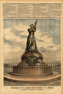 Denkmal zur Erinnerung an das hundertjährige Jubiläum des Anschlusses von Savoyen an Frankreich (1792), von Bildhauer Falguiere, eingeweiht am 4. September. Gravur in „Le petit journal“ 10/10/1892. Sammlung Selva. von Unknown artist