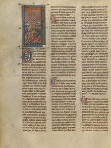 Mordret und Ritter à la cote mal taillée verfolgen zwei Ritter