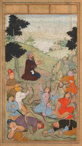 Moses betet, um den Schlangenangriff auf die Israeliten zu beenden, aus einem Spiegel der Heiligkeit (Mir’at al-quds) von Pater Jerome Xavier