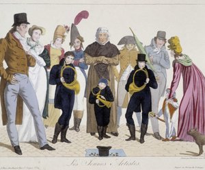 Straßenmusiker: junge Künstler (Horn) - Carnavalet von Unknown artist