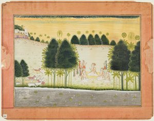 Nanda und die Ältesten im Rat mit den Kuhhirten, aus einer Bhagavata Purana von Unknown artist