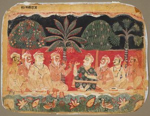 Nanda und die Ältesten, Seite aus einer Bhagavata Purana