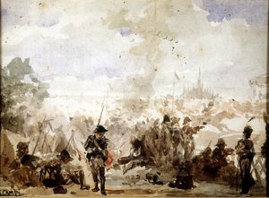 Napoleon und der Feldzug in Italien: Französische Lager vor den Toren Mailands von Unknown artist