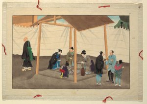 Eine von sechzehn Szenen des Todes und der Beerdigung eines Mannes von Unknown artist