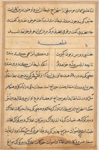 Seite aus Geschichten eines Papageis (Tuti-nama): Textseite von Unknown artist