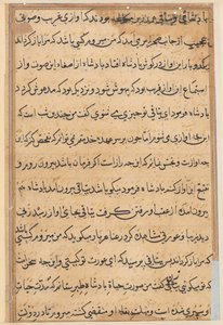 Seite aus Geschichten eines Papageis (Tuti-nama): Textseite von Unknown artist