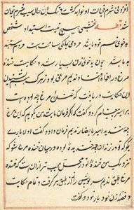 Seite aus Geschichten eines Papageis (Tuti-nama): Textseite von Unknown artist
