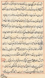 Seite aus Geschichten eines Papageis (Tuti-nama): Textseite von Unknown artist