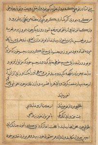 Seite aus Geschichten eines Papageis (Tuti-nama): Textseite von Unknown artist
