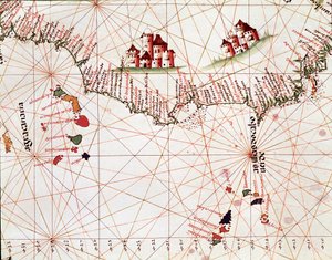 Seiten eines Marinedokuments, das die Kapverdischen Inseln und die Kanarischen Inseln darstellt