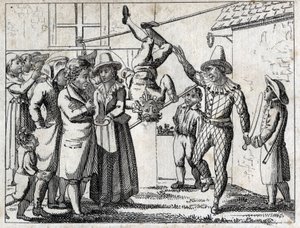 Dorffest: Spiele und Verkleidungen. Gravur späte 18. Jahrhundert. Private Sammlung. von Unknown artist