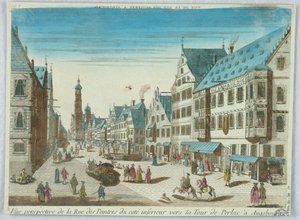 Guckkasten, Vue Perspective de la Rue des Peintres du Cote Inferieur Vers la Tour de Perlac in Augsburg