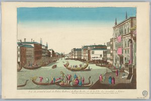 Guckkasten, Vue du Grand Canal, du Palais Balbori, du Pont Realto, et de la Fête des Condoles à Venedig