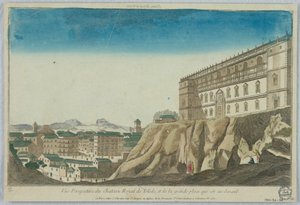 Guckkasten, Perspektivische Ansicht des Königlichen Schlosses von Toledo und des großen Platzes davor von Unknown artist
