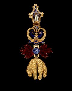 Anhänger des Ordens vom Goldenen Vlies, gegründet von Philipp dem Guten, Herzog von Burgund im Jahr 1430. Es ist ein Überrest von Widder und Flammen. 1856 Paris, Museum der Ehrenlegion