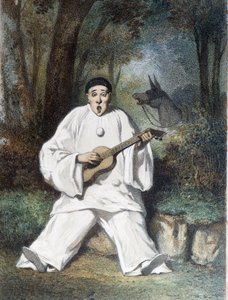 Pierrot spielt Gitarre - n.d., späte 19. Jahrhundert von Unknown artist