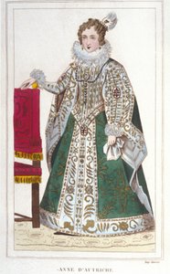 Porträt von Anna von Österreich (1601-1666). Gravur von 1830 von Unknown artist