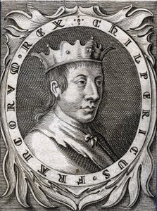 Porträt von Chilperich II. (ca. 670-721), König von Neustrien. Gravur des 18. Jahrhunderts. von Unknown artist
