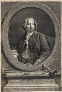 Porträt von Edme Bouchardon (1698-1762), französischer Bildhauer und Zeichner - Gravur von 1776 von Unknown artist