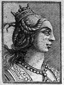 Porträt von Emma, Tochter von Lothar II., König von Italien, sie heiratete Lothar im Jahr 966. Sie hatten ein Kind, Ludwig V., den letzten karolingischen König. von Unknown artist