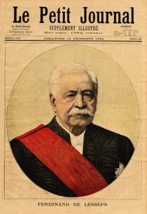Porträt von Ferdinand de Lesseps (1805-1894), genannt „der große Franzose“, Diplomat und Unternehmer, er ist der Hauptförderer des Suezkanals, der Port-Said am Mittelmeer mit Suez am Roten Meer (Ägypten) verbindet, und des Panamakanals, der den Atlantik m
