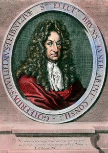 Porträt von Gottfried Wilhelm Leibniz (1646-1716) deutscher Philosoph und Mathematiker. Gravur des 18. Jahrhunderts. Private Sammlung von Unknown artist