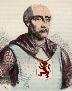 Porträt von Gui oder Guy de Dampierre (1226-1305), Graf von Flandern und Graf von Namur - Gravur von 1868 in 