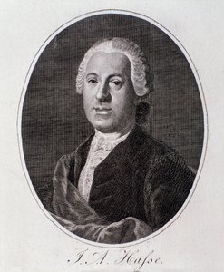 Porträt von Johann Adolf Hasse (Stich)