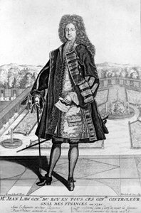 Porträt von John Law (1671 - 1729), schottischer Finanzier, der 1720 den Bankrott verursachte