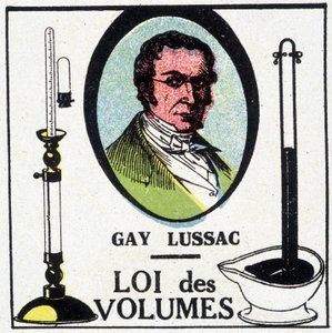 Porträt von Louis-Joseph Gay-Lussac, französischer Physiker und Chemiker, dargestellt mit dem Gesetz der Volumina von Unknown artist