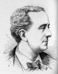 Porträt von Louis Delaunay (1826-1903), französischer Komödiant, Mitglied der Comédie Française. Gravur in „Le Monde Illustré“ Nr. 1168 vom 16. August 1879.
