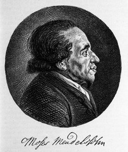 Porträt von Moses Mendelssohn (1729 - 1786), Philosoph und wahrer Begründer des modernen Judentums. Großvater des Musikers Felix Mendelssohn von Unknown artist