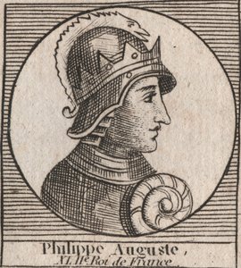 Porträt von Philipp II. genannt Philipp August (1165-1223) - Gravur aus „Instruction sur l