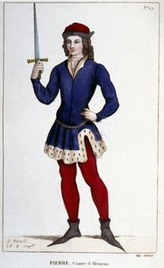 Porträt von Pierre, Graf von Alençon (1251-1284). Gravur von 1830 von Unknown artist