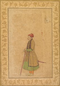 Porträt von Raja Ram Singh von Amber (r. 1667-1688) mit einem Deccan-Schwert (recto)