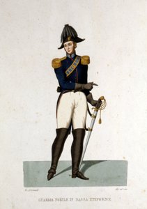 Porträt eines Mitglieds der Adelsgarde des Vatikanstaates.