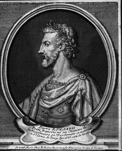 Porträt des französischen Dichters Pierre de Ronsard (1524-1585) Gravur des 18. Jahrhunderts