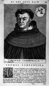 Porträt des italienischen Philosophen Tommaso Campanella (1568-1639). Blatt unbekannter Herkunft aus dem 17. Jahrhundert von Unknown artist