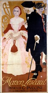 Plakat für die Oper „Manon Lescaut“ von Giacomo Puccini (1858-1924) ca. 1893
