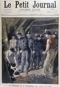Präsident der Republik Jean Casimir-Perrier umgeben von Bergleuten in den Minen von Lens, „Le petit journal“ vom 11. Dezember