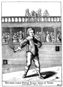 Prinz James, Herzog von York (1633-1701) spielt Ballspiel, später als James II. von England (James II. Stuart) zurückgekehrt - in 