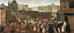 Prozession der Liga auf dem Place de Grève, um 1590