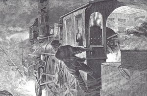 Eisenbahnfahrer, späte 19. Jahrhundert (Holzstich) von Unknown artist