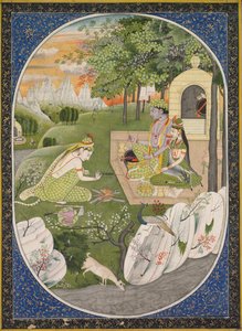 Rama, Sita und Lakshmana im Wald, Seite aus dem Ramayana (Geschichten von Gott Rama) von Unknown artist