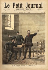 Ravachol (1859-1892, oder Francois Claudius Koenigsberg) in seiner Zelle, nach seiner Anhörung vor dem Schwurgericht am 26. April
